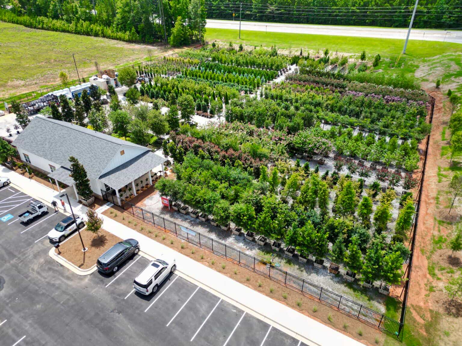 Overhead shot of Moon Valley Nurseries' Peach Tree City location.